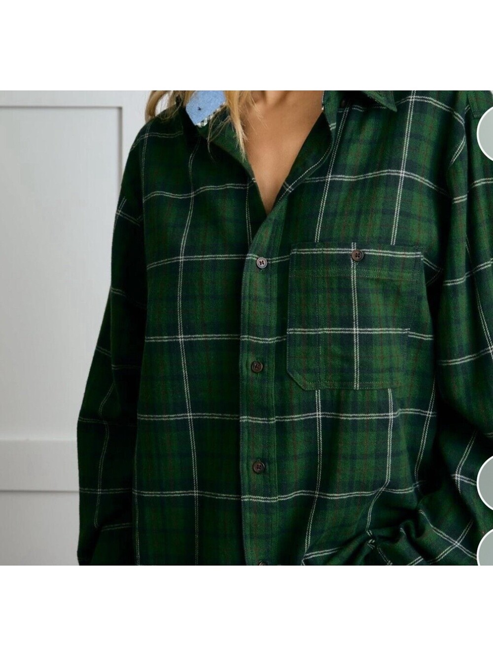 Dairy Boy Hanover Green Flannel Button Up Top SIZE XS/S Women's